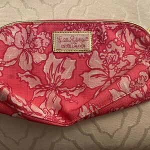 Lilly Pulitzer Pink Makeup Bag/Pencil Pouch - Very Good Condition